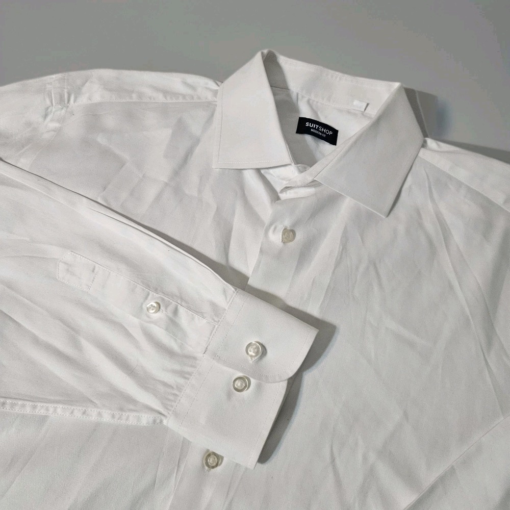 Suit Shop White Oxford Shirt Mens 2XL White DRESS supply Style